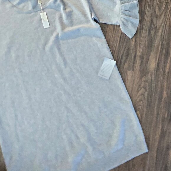 MAX STUDIO Soft Gray Blended Knit Dress w/ Ruffle Sleeves NWT/SIZE S - Picture 9 of 9